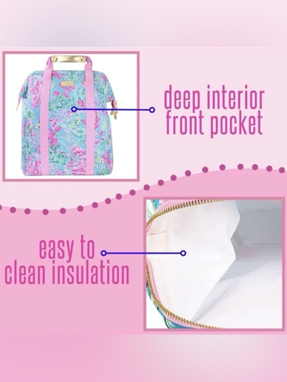 Lilly Pulitzer Backpack Cooler in Best Fishes - Picture 4 of 5